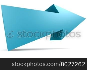 Blue arrow, isolated with white background image with hi-res rendered artwork that could be used for any graphic design.