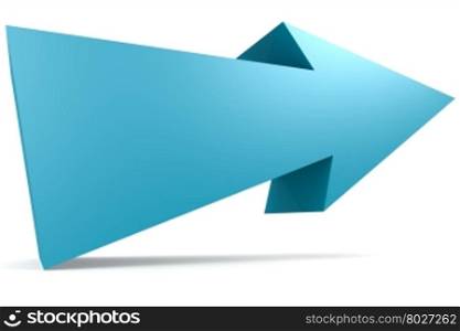 Blue arrow, isolated with white background image with hi-res rendered artwork that could be used for any graphic design.