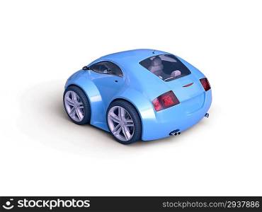 Blue Baby Coupe Rear View (micromachines series) - original design