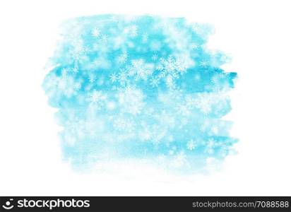 Blue background of snow flakes.