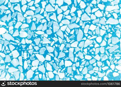 Blue background texture of decoration colorful terrazzo floor.