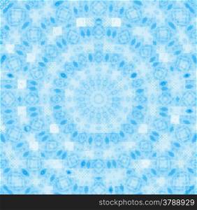 Blue background with abstract bright mosaic pattern