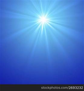 Blue background with bright light design