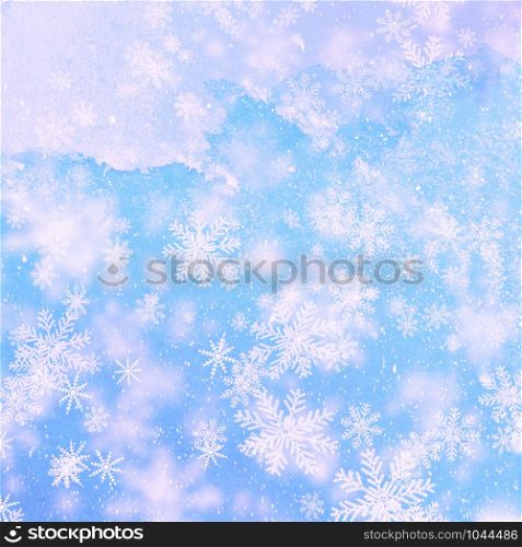 Blue background with snowflakes