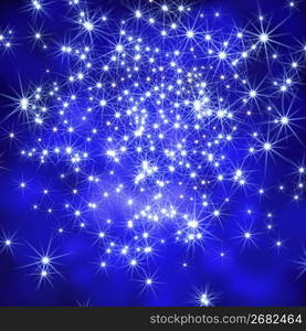 Blue background with star design