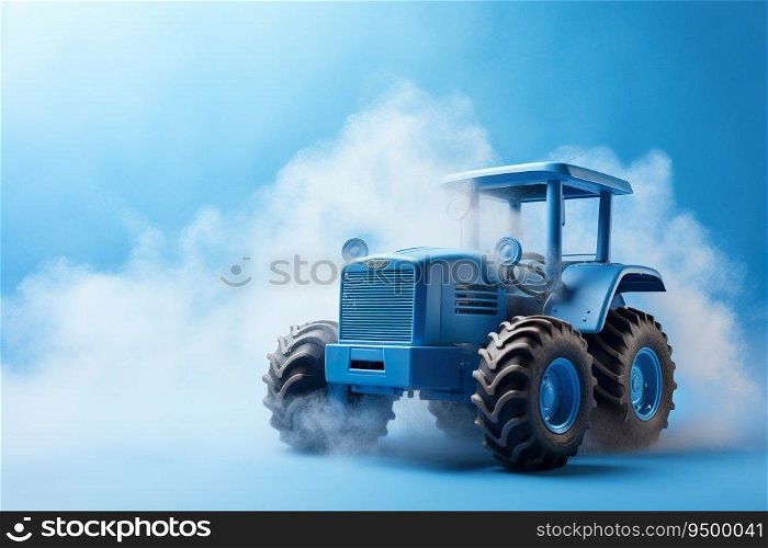 Blue background with toy tractor and copy space. It’s a boy backdrop with empty space for text. Baby shower or birthday invitation, party. Baby boy birth announcement. Men’s Day. Generative AI. Blue background with toy tractor and copy space. It’s a boy backdrop with empty space for text. Baby shower or birthday invitation, party. Baby boy birth announcement. Men’s Day. Generative AI.