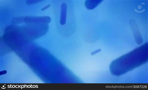 Blue bacteria motion background
