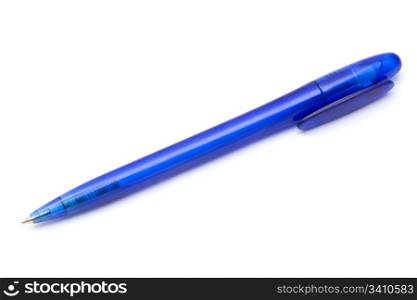 Blue Ballpoint Pen Isolated On White background