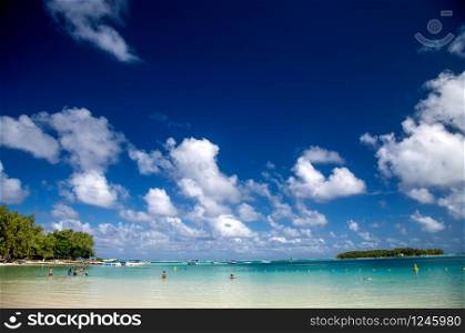 Blue Bay Beach in Mauritius.