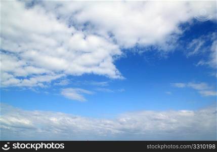 blue beautiful sky sunny day with white clouds