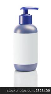 blue bottle of cream
