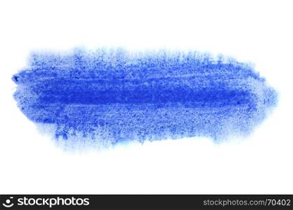 Blue brush stroke isolated on the white background