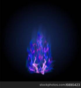 Blue Burning Fire Flame. Blue Burning Fire Flame Isolated on Dark Background
