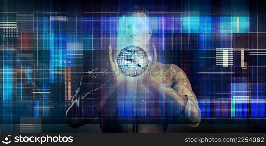 Blue Business Technology Abstract Corporate Digital Background. Business Technology