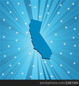 Blue California map, abstract background for your design