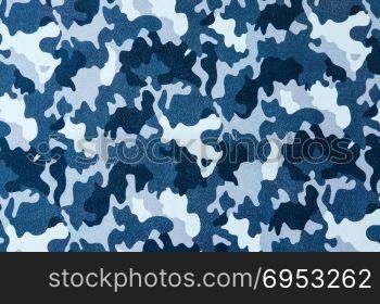 Blue camouflage pattern leather texture closeup. Useful as for background.