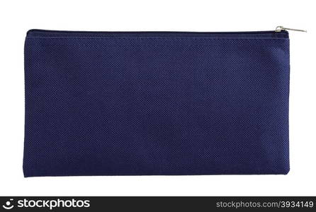 blue canvas bag isolated on white with clipping path