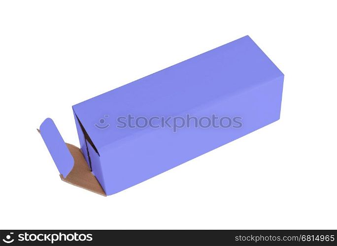 Blue cardboard box on a white background