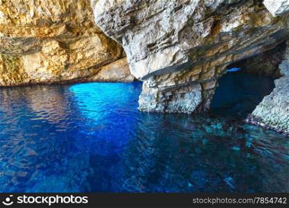 Blue Caves inside (Zakynthos, Greece, Cape Skinari )