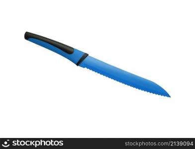 blue ceramic knife isolated on white. blue ceramic knife isolated