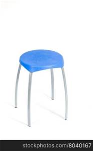 Blue chair and shadow on white background,with clipping path