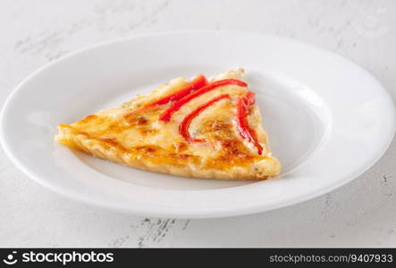 Blue cheese and red bell pepper tart