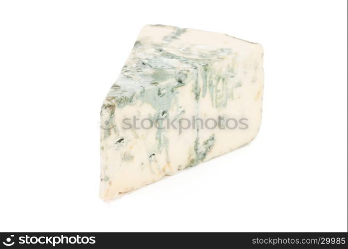 Blue cheese isolated on the white background
