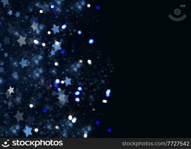 blue christmas and new years stars brder on blue background. christmas stars on blue background