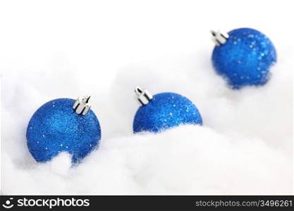 blue christmas ball macro close up