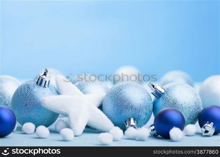 blue christmas balls decoration