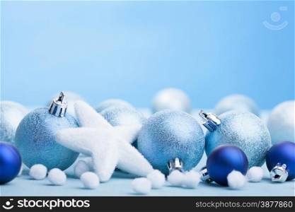 blue christmas balls decoration