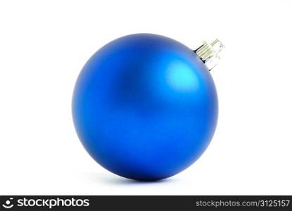 blue christmas balls isolated on a white
