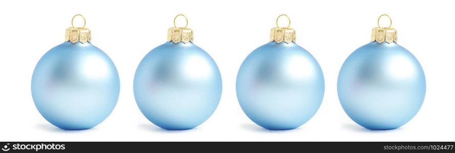 blue christmas ballss isolated on a white