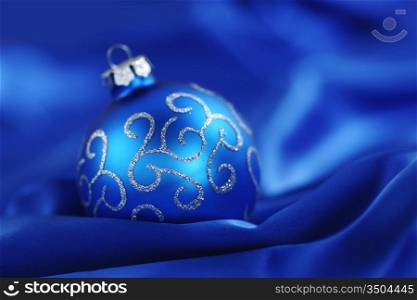 blue christmas card macro close up