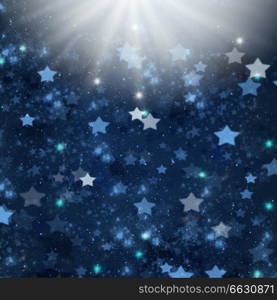 blue christmas  stars   background with light spot