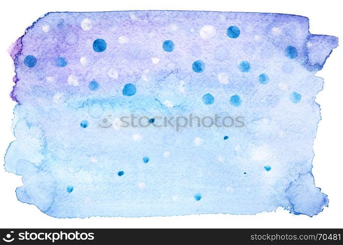 Blue christmas watercolor background with rough edge
