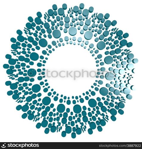 Blue circle with dot image with hi-res rendered artwork that could be used for any graphic design.. Blue circle with dot