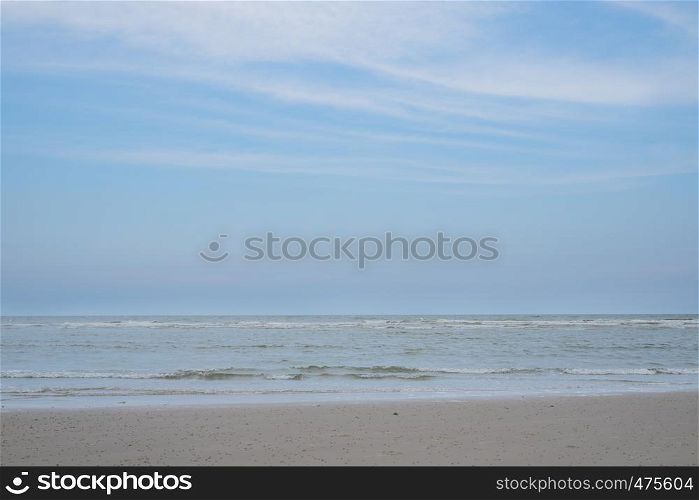 blue cloud sky and sand beach nature for summer background