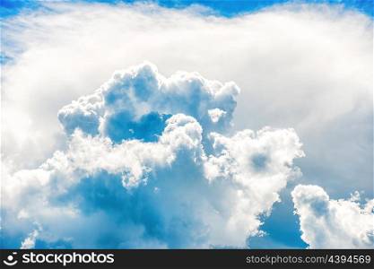 Blue clouds and sky. Natural background