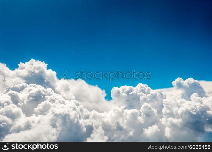 Blue clouds and sky. Natural cloudscape background