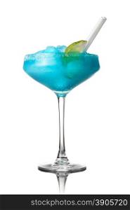 blue cocktail isolated on white