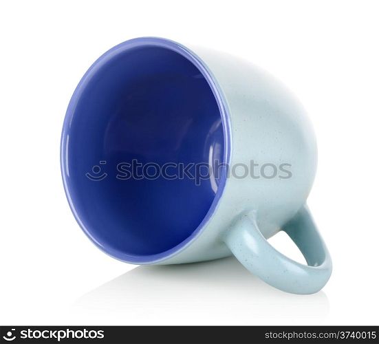 Blue coffee cup isolated on a white background