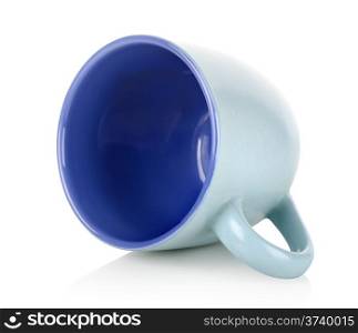 Blue coffee cup isolated on a white background