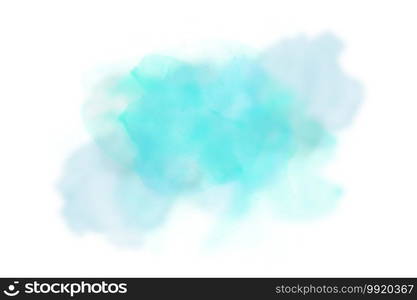 Blue color brush strokes with watercolor paint, 3D rendering