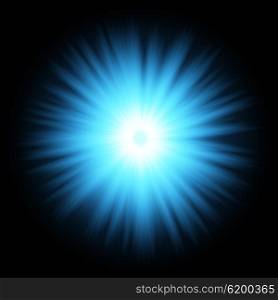 Blue color design with a burst. . Blue color design with a burst. Blue star light