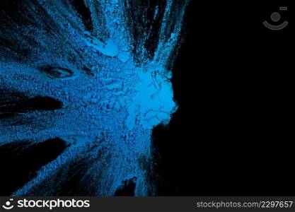 blue color splash dark background with copy space text