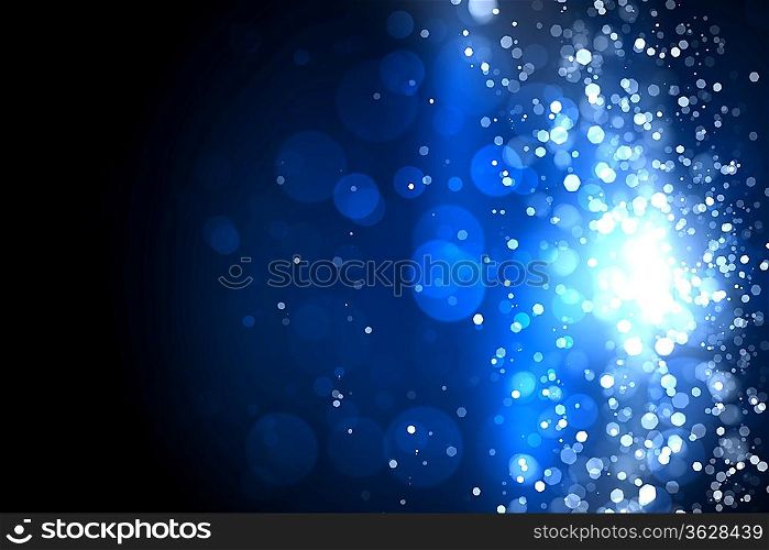 Blue colour bokeh abstract light background. Illustration