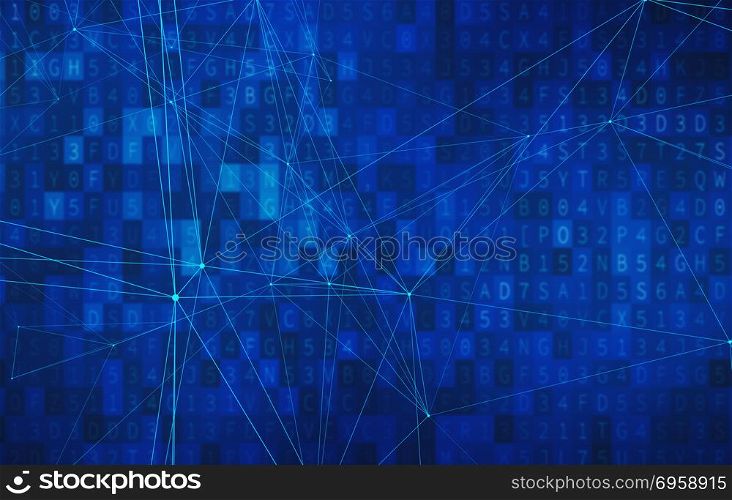 Blue connection lines on data screen background for computer tec. Blue connection lines on data screen background for computer technology concept, abstract illustration. Blue connection lines on data screen background for computer technology concept, abstract illustration