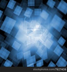 Blue Cubes Background Showing Blue Bricks Or Geometrical Design