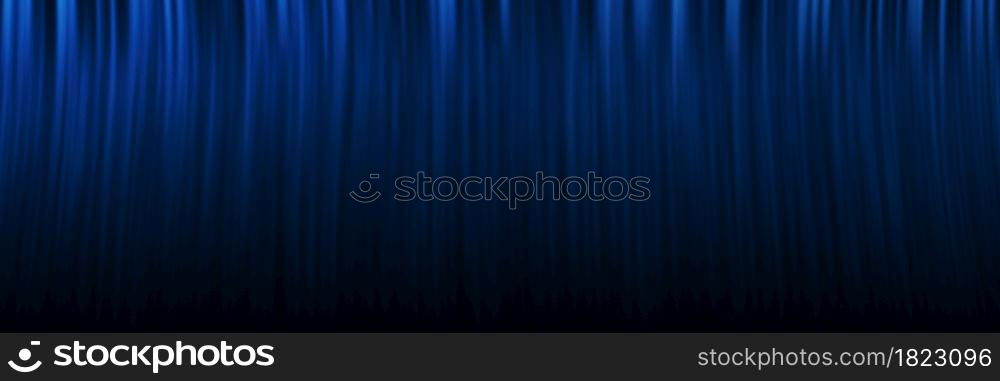 Blue curtain background with illustration